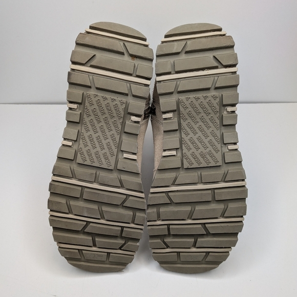 Skechers Outdoor Y2K Leather Suede Cream Tan Mid Calf Boots Side Zip Size 7 - Picture 4 of 8